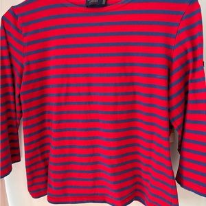 Red and Blue Striped Top